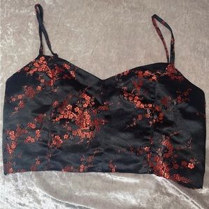 Forever 21 | Silk Floral Cropped Tank Top